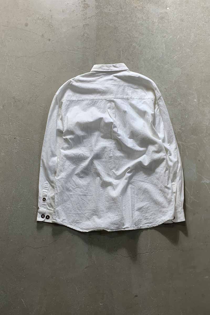 L/S TYROLEAN SHIRT / WHITE [SIZE: L USED]