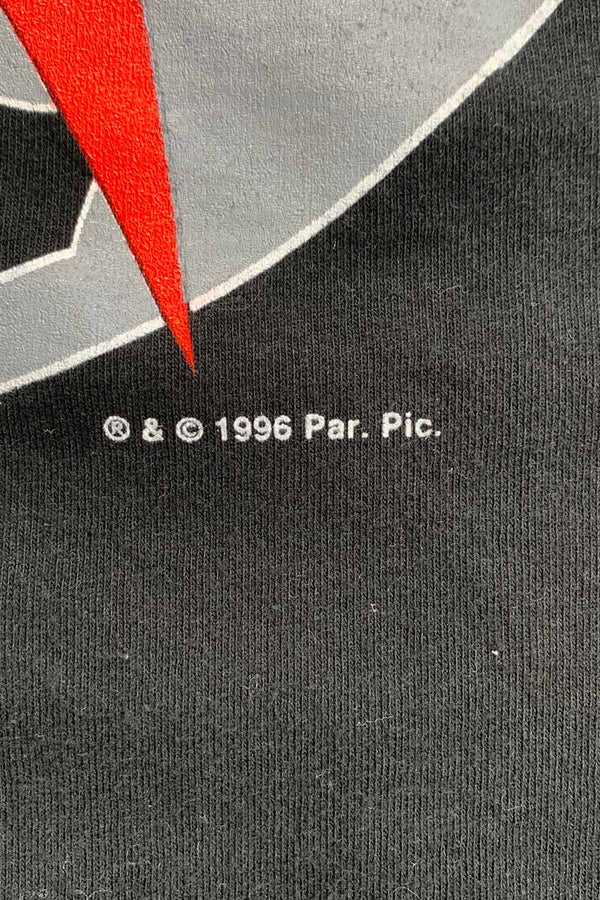 MADE IN USA 96'S S/S STAR TREK ONE WEEKEND ON EARTH PRINT MOVIE T-SHIRT / BLACK [SIZE: L DEADSTOCK/NOS]