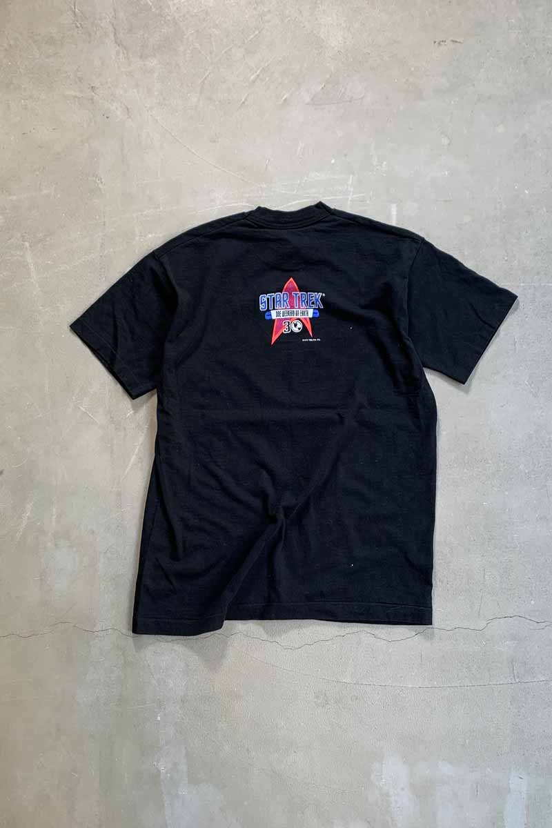 MADE IN USA 96'S S/S STAR TREK ONE WEEKEND ON EARTH PRINT MOVIE T-SHIRT / BLACK [SIZE: L DEADSTOCK/NOS]