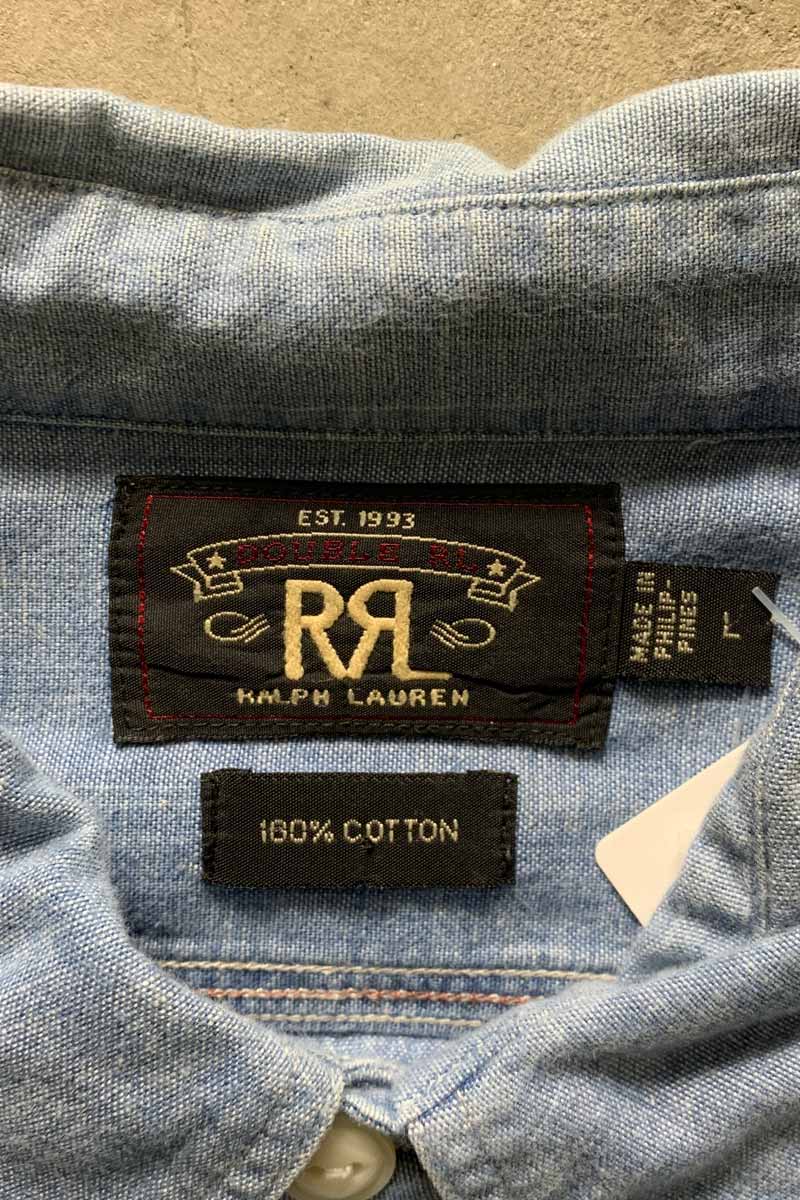 L/S CHAMBRAY WORK DENIM SHIRT / LIGHT INDIGO [SIZE: L USED]