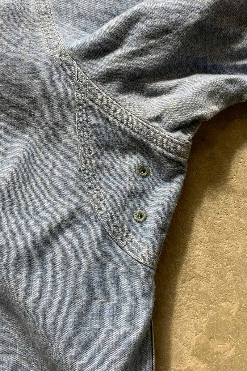 L/S CHAMBRAY WORK DENIM SHIRT / LIGHT INDIGO [SIZE: L USED]