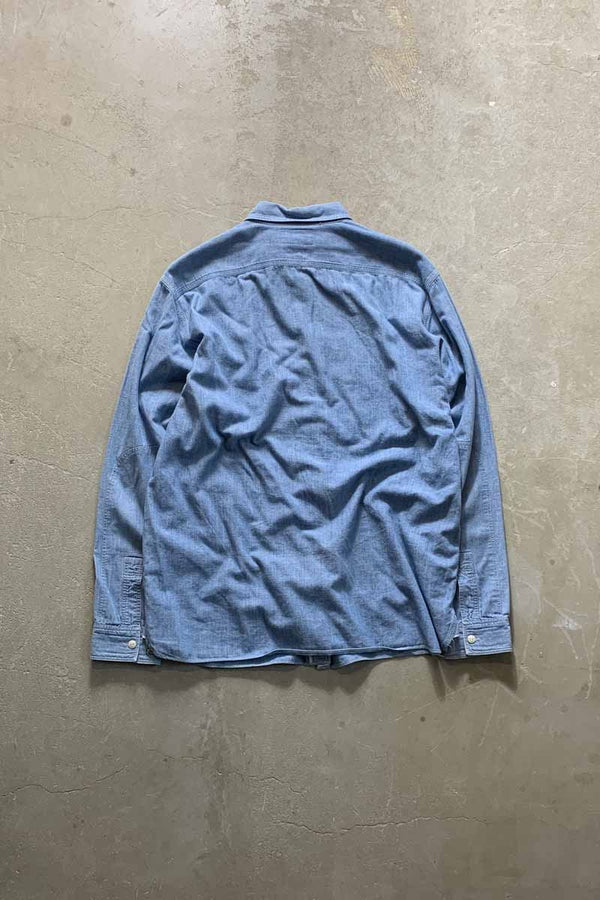 L/S CHAMBRAY WORK DENIM SHIRT / LIGHT INDIGO [SIZE: L USED]