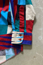 画像をギャラリービューアに読み込む, MADE IN USA 80&#39;S L/S NO COLLAR DESIGN COTTON SHIRT / MULTI [SIZE: XL USED]
