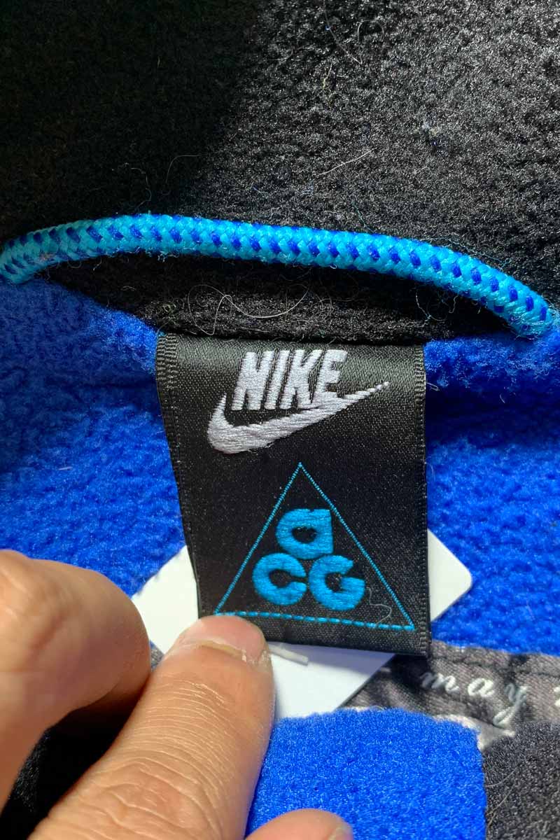 90'S ZIP FLEECE JACKET / BLUE / BLACK [SIZE: M USED]