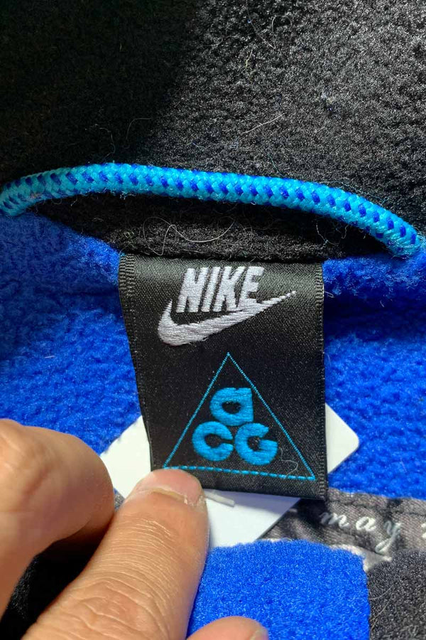 90'S ZIP FLEECE JACKET / BLUE / BLACK [SIZE: M USED]