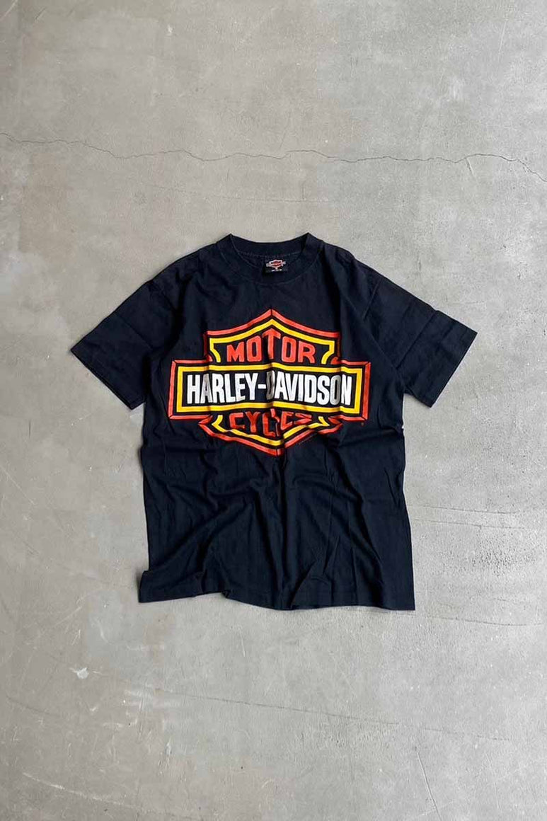 MADE IN USA 92'S S/S LOGO PRINT T-SHIRT / BLACK [SIZE: M USED]