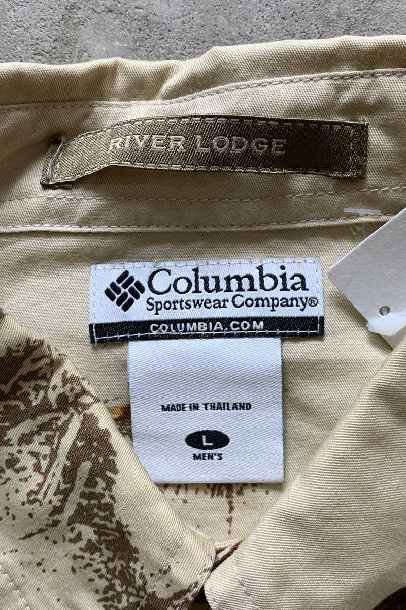 L/S PHEASANT PATTERN SHIRT / BEIGE [SIZE: L USED]