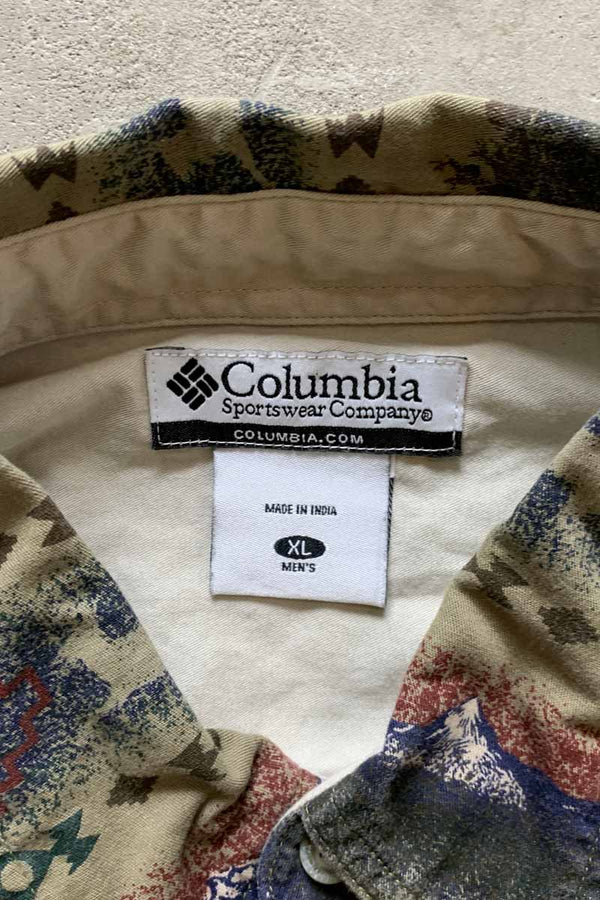 L/S DEER PATTERN SHIRT / KHAKI [SIZE: XL USED]