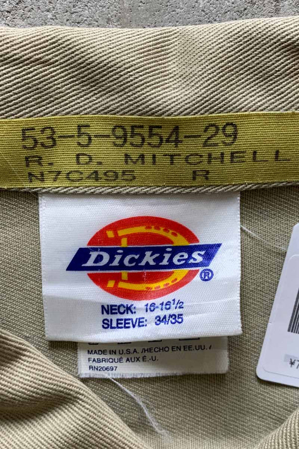 MADE IN USA 70-80'S L/S DONNELL PATCH WORK SHIRT / BEIGE [SIZE: XL USED]