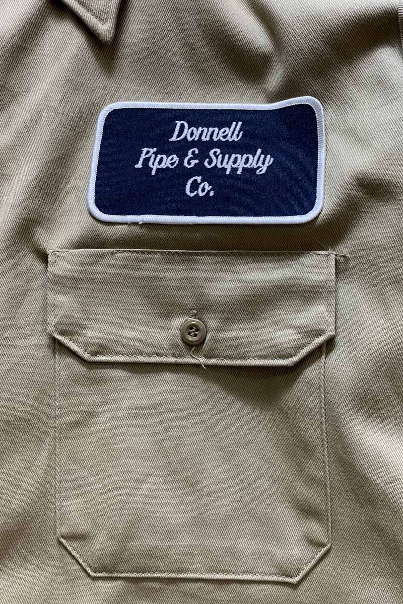 MADE IN USA 70-80'S L/S DONNELL PATCH WORK SHIRT / BEIGE [SIZE: XL USED]