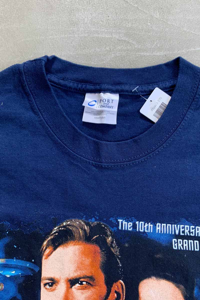 02'S S/S STAR TREK PASADENA CALIFORNIA PRINT MOVIE T-SHIRT / NAVY [SIZE: L USED]