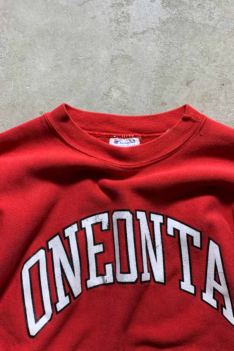MADE IN USA 83-85'S ONEONTA REVERSE WEAVE SWEATSHIRT Mid Tricot Tag / RED [SIZE: L USED]