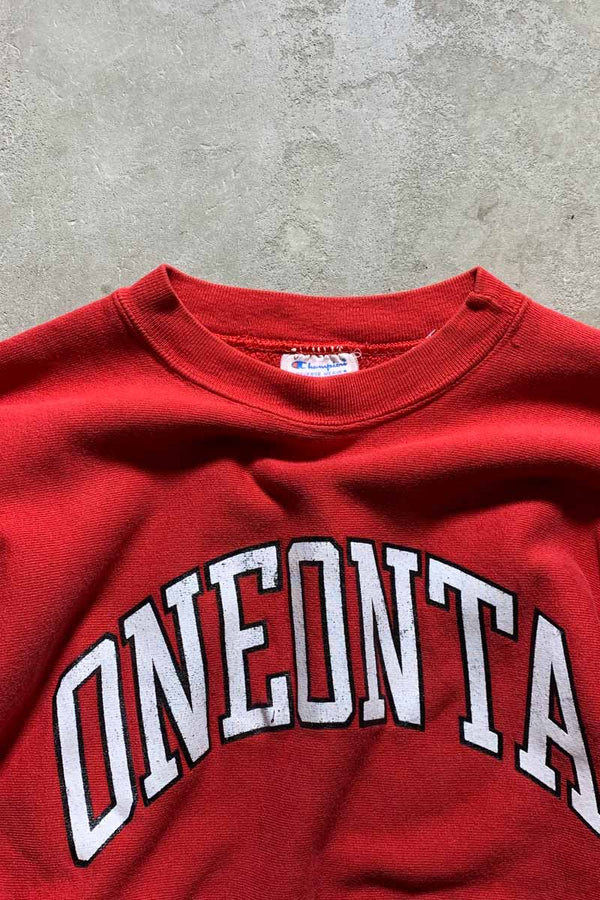 MADE IN USA 83-85'S ONEONTA REVERSE WEAVE SWEATSHIRT Mid Tricot Tag / RED [SIZE: L USED]