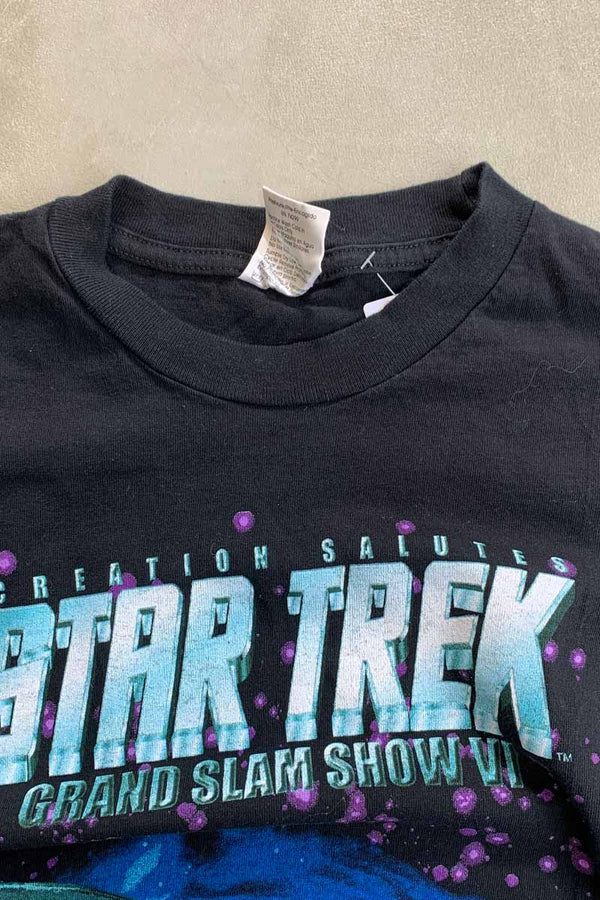 MADE IN MEXICO 98'S S/S STAR TREK GRAND SLAM SHOW PRINT MOVIE T-SHIRT / BLACK [SIZE: L USED]