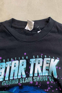 MADE IN MEXICO 98'S S/S STAR TREK GRAND SLAM SHOW PRINT MOVIE T-SHIRT / BLACK [SIZE: L USED]