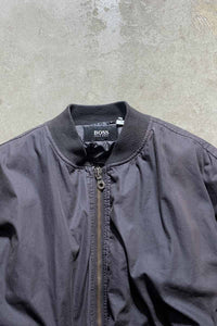 MADE IN ITALY ZIP UP MA-1 OILED PUFF JACKET / BLACK [SIZE: XL USED]