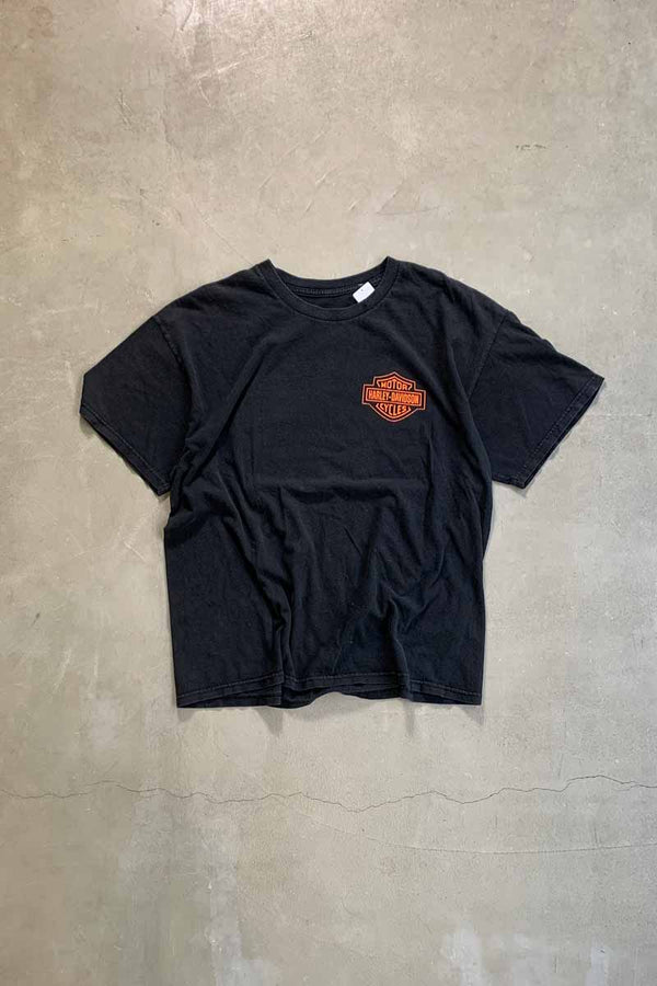 90'S S/S HARLEY DAVIDSON LOGO BACK PRINT T-SHIRT / BLACK [SIZE: L USED]
