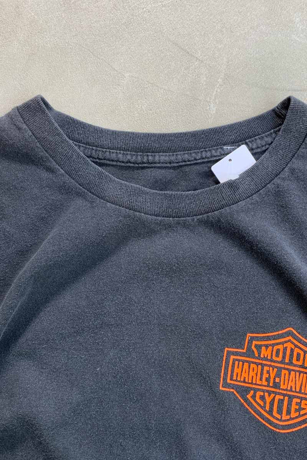 90'S S/S HARLEY DAVIDSON LOGO BACK PRINT T-SHIRT / BLACK [SIZE: L USED]