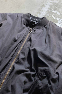MADE IN ITALY ZIP UP MA-1 OILED PUFF JACKET / BLACK [SIZE: XL USED]