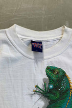 画像をギャラリービューアに読み込む, 90&#39;S S/S LIZARD PRINT ANIMAL T-SHIRT / WHITE [SIZE: L USED]
