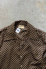 画像をギャラリービューアに読み込む, 80&#39;S L/S OPEN COLLAR DOT SHIRT / BROWN [SIZE: M USED]
