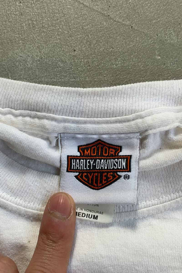 L/S BLACK HILLS BACK PRINT T-SHIRT / WHITE [SIZE: M USED]