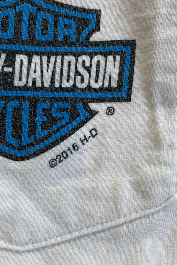 L/S BLACK HILLS BACK PRINT T-SHIRT / WHITE [SIZE: M USED]
