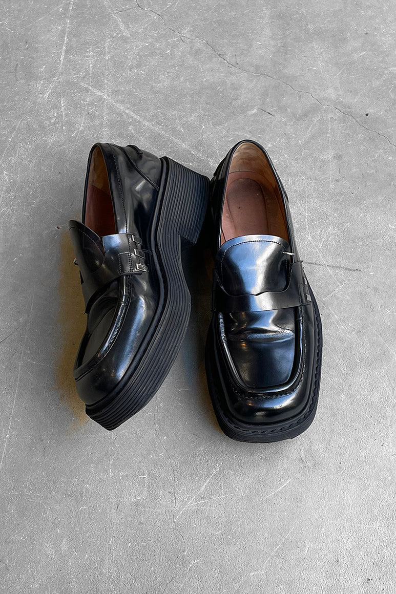 MADE IN ITALY LEATHER LOAFER / BLACK [SIZE: 42 USED]