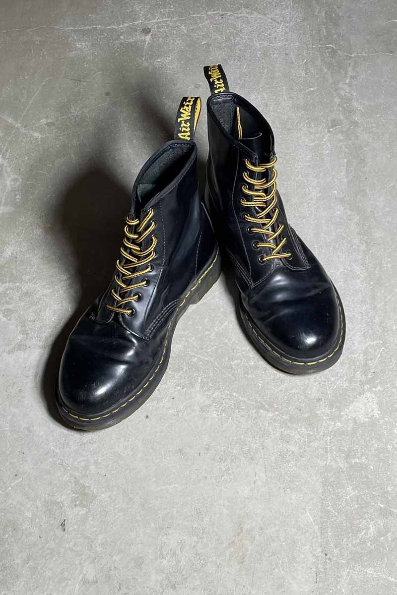 8-HOLE LEATHER BOOTS / BLACK [SIZE: US8.0(26.0cm相当) USED]