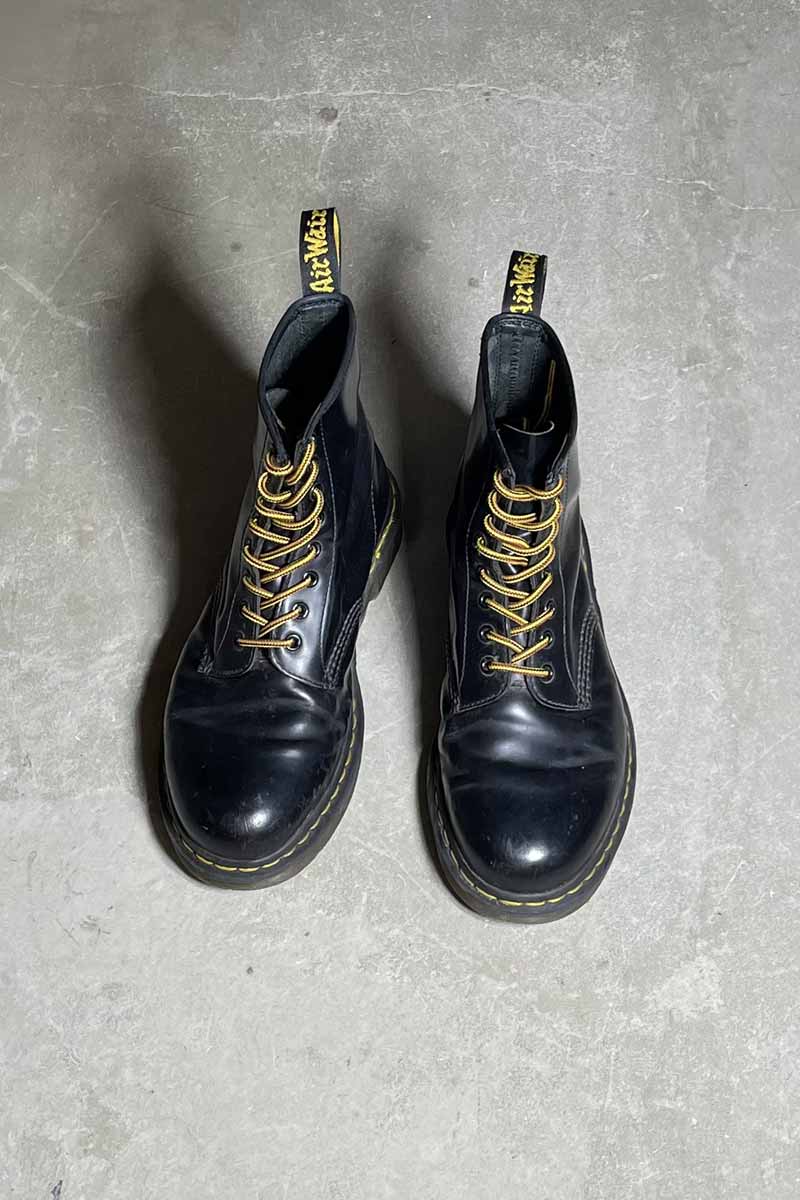 8-HOLE LEATHER BOOTS / BLACK [SIZE: US8.0 (approx. 26.0cm) USED]