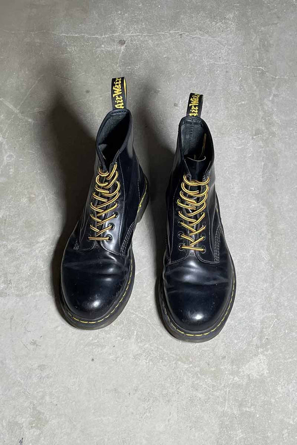 8-HOLE LEATHER BOOTS / BLACK [SIZE: US8.0 (approx. 26.0cm) USED]