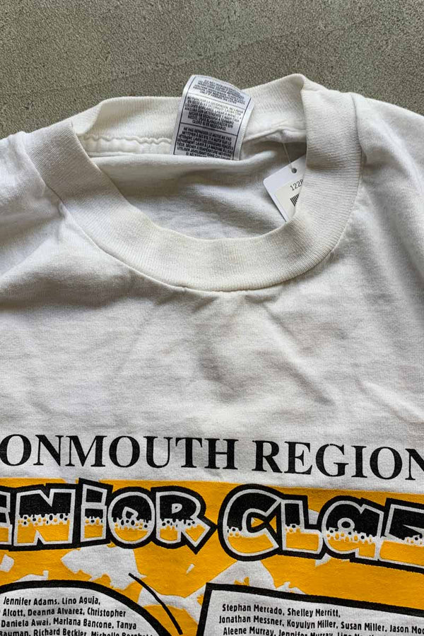 97'S S/S I'M OUTTA HERE BACK PRINT MESSAGE T-SHIRT / WHITE [SIZE: L USED]