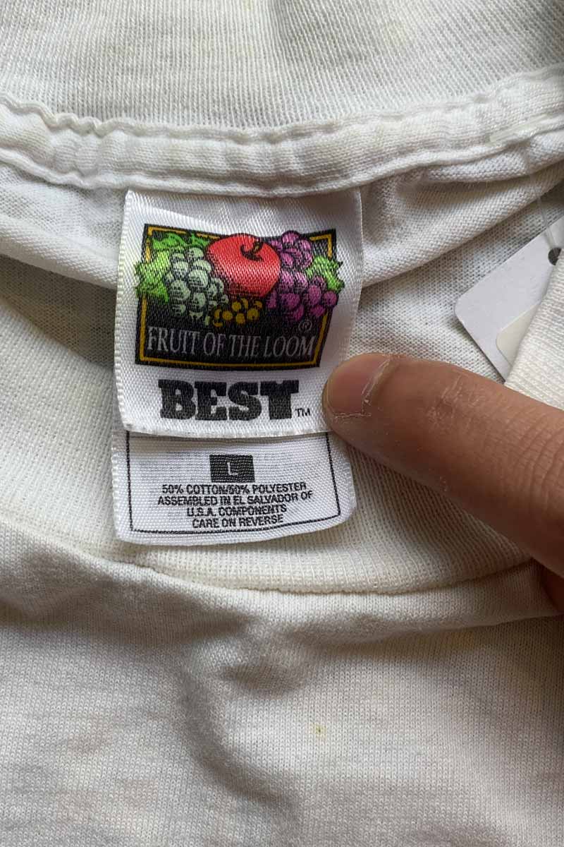 97'S S/S I'M OUTTA HERE BACK PRINT MESSAGE T-SHIRT / WHITE [SIZE: L USED]