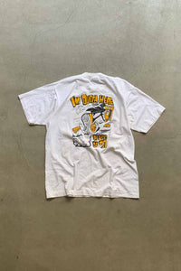 97'S S/S A'M OUTTA HERE BACK PRINT MESSAGE T-SHIRT / WHITE [SIZE: L USED]