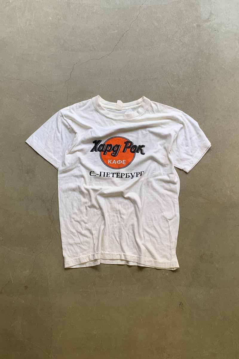 90'S S/S KAPG POK PRINT T-SHIRT / WHITE [SIZE: M USED]