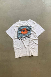 90'S S/S KAPG POK PRINT T-SHIRT / WHITE [SIZE: M USED]