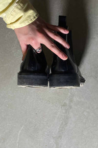 MADE IN ITALY SIDE GOA LEATHER BOOTS / BLACK [SIZE: US8.5(26.5cm相当) USED]
