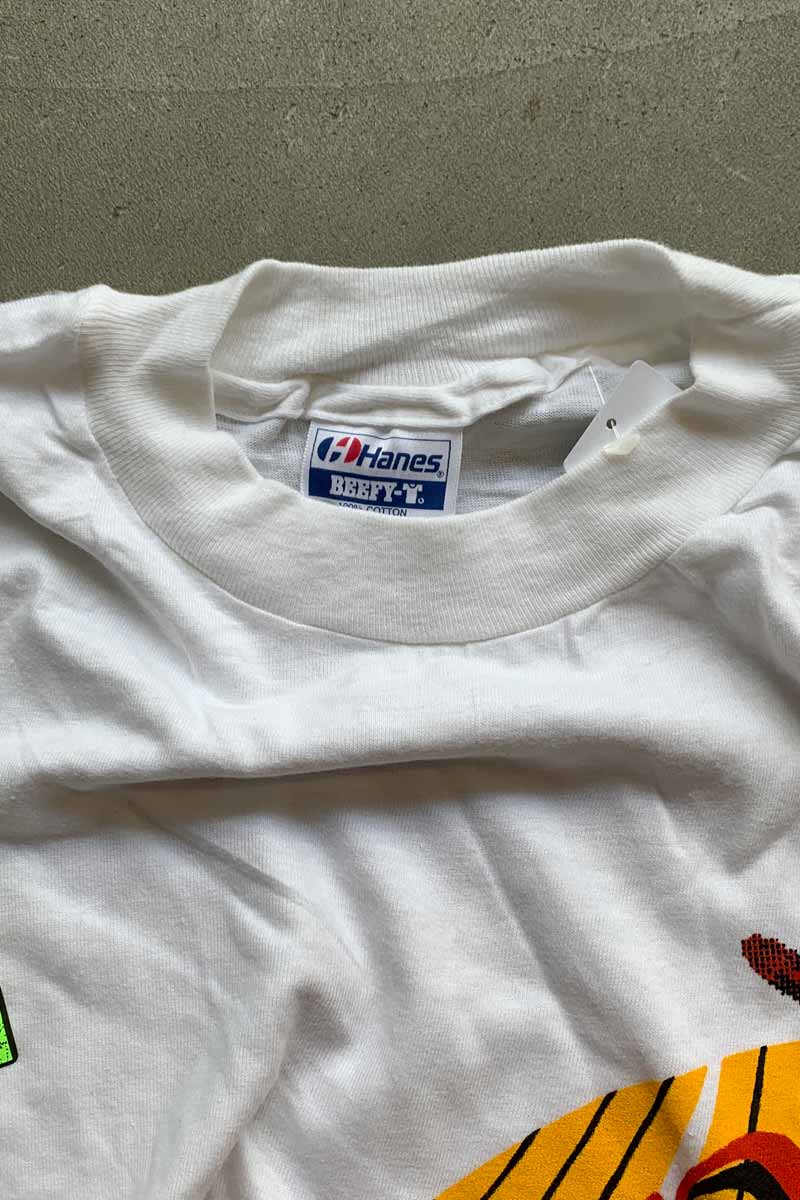 MADE IN USA 91'S S/S IHSA PRINT T-SHIRT / WHITE [SIZE: XL DEADSTOCK/NOS]