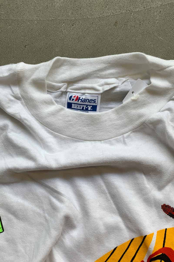 MADE IN USA 91'S S/S IHSA PRINT T-SHIRT / WHITE [SIZE: XL DEADSTOCK/NOS]