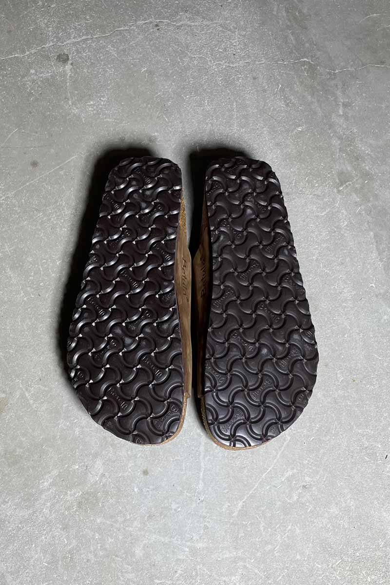 Y2K EARLY 00'S LEATHER NUBUCK SANDALS / BROWN [SIZE: US8.0 (26.0cm) DEADSTOCKNOS/NOS]