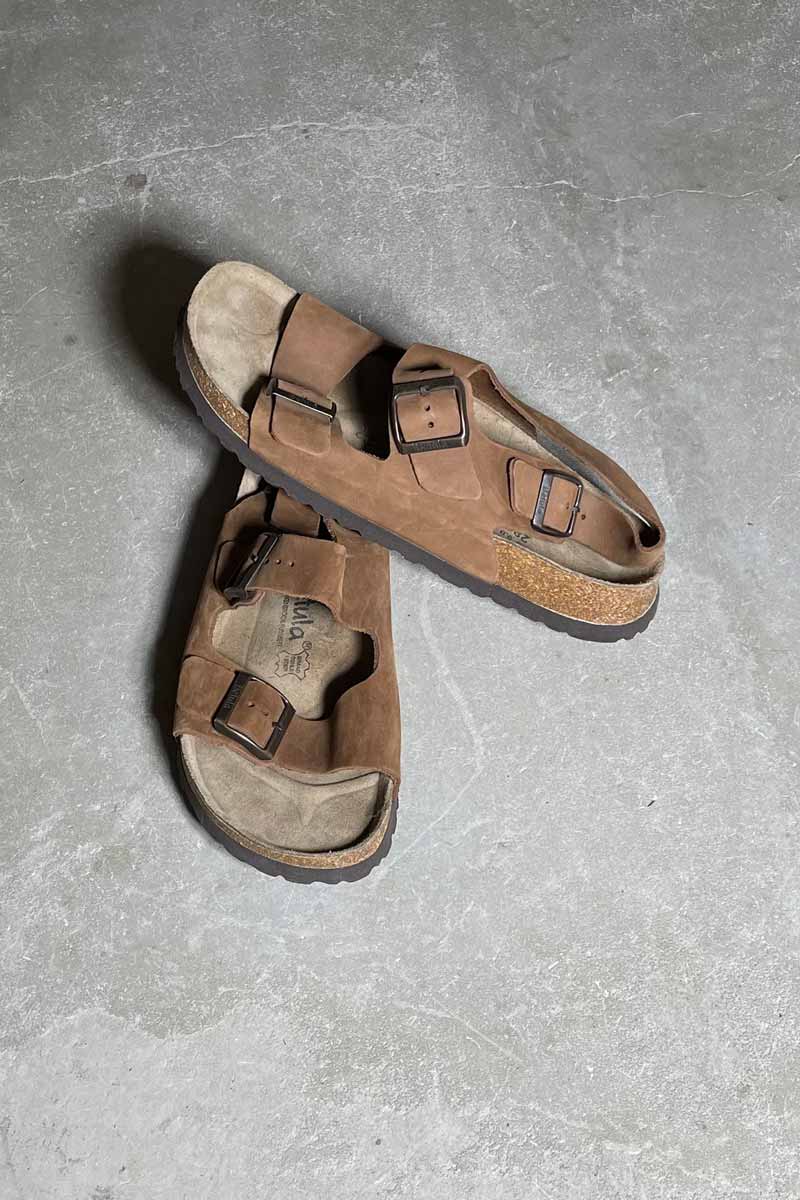Y2K EARLY 00'S LEATHER NUBUCK SANDALS / BROWN [SIZE: US9.0 (27.0cm) DEADSTOCK NOS/NOS]