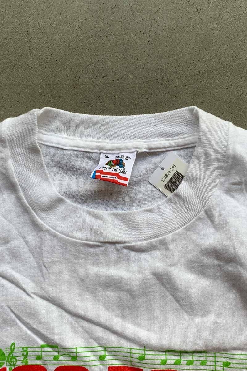 MADE IN USA 88'S S/S MOO TOWN PRINT T-SHIRT / WHITE [SIZE: XL USED]