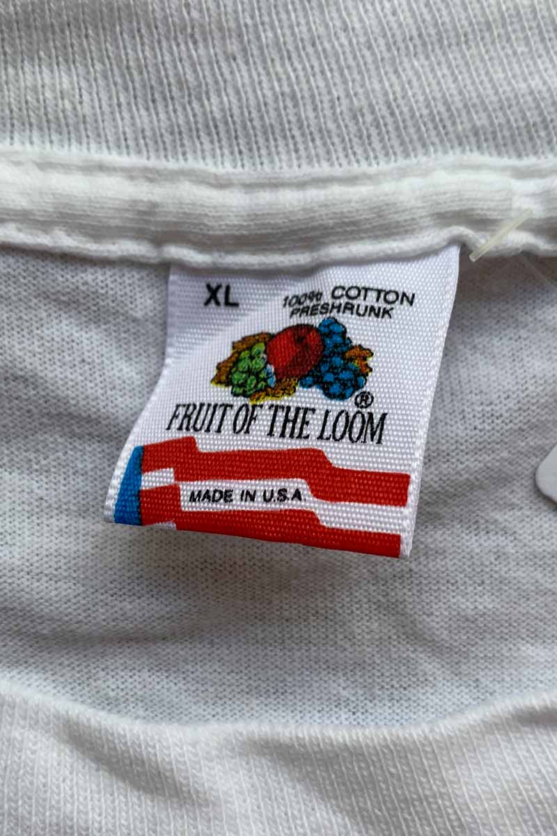 MADE IN USA 88'S S/S MOO TOWN PRINT T-SHIRT / WHITE [SIZE: XL USED]