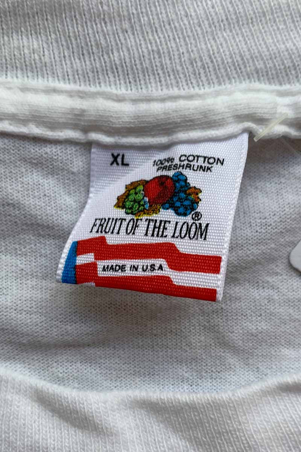 MADE IN USA 88'S S/S MOO TOWN PRINT T-SHIRT / WHITE [SIZE: XL USED]