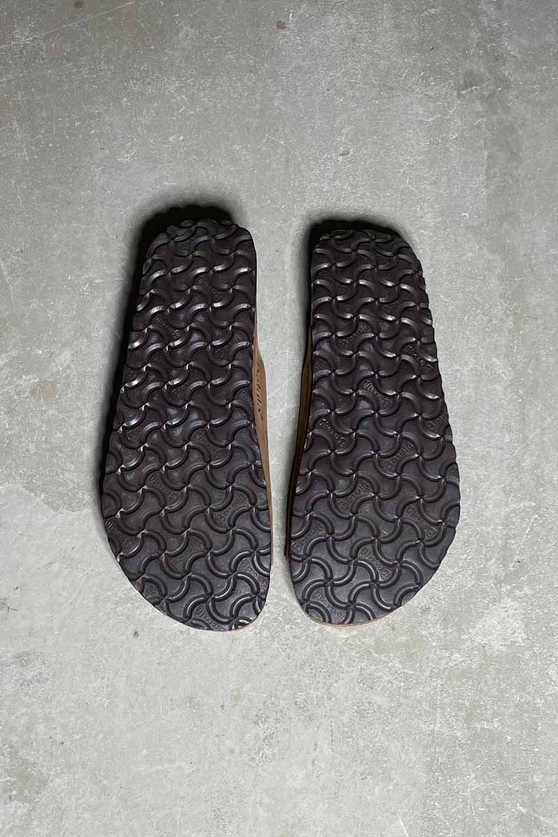Y2K EARLY 00'S LEATHER NUBUCK SANDALS / BROWN [SIZE: US9.0 (27.0cm) DEADSTOCK NOS/NOS]