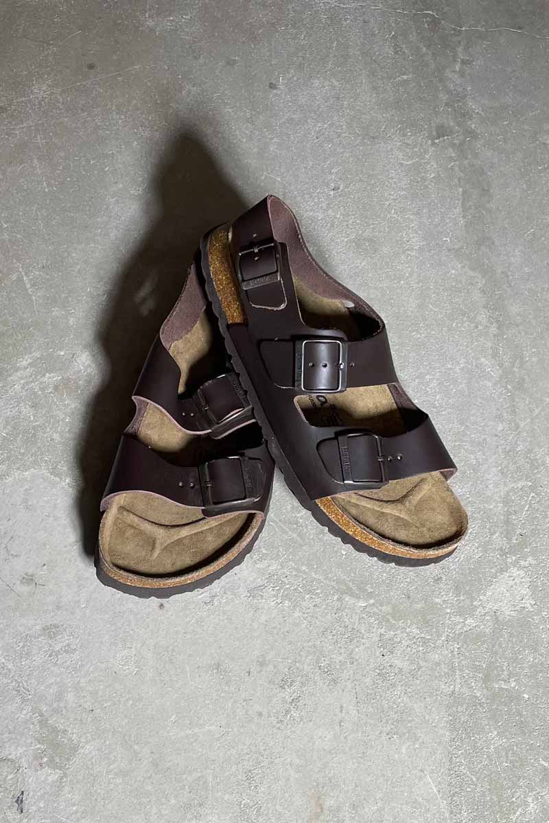 Y2K EARLY 00'S LEATHER SANDALS / BROWN [SIZE: US8.0 (26.0cm) DEADSTOCK NOS/NOS]