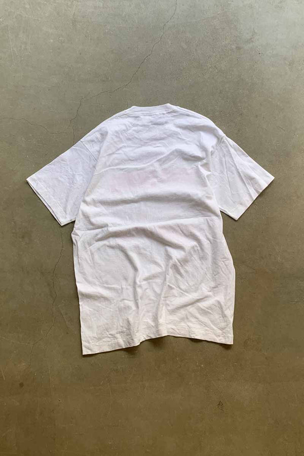 MADE IN USA 88'S S/S MOO TOWN PRINT T-SHIRT / WHITE [SIZE: XL USED]