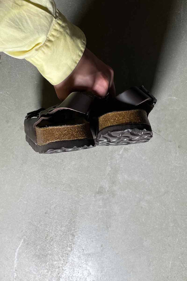 Y2K EARLY 00'S LEATHER SANDALS / BROWN [SIZE: US8.0 (26.0cm) DEADSTOCK NOS/NOS]