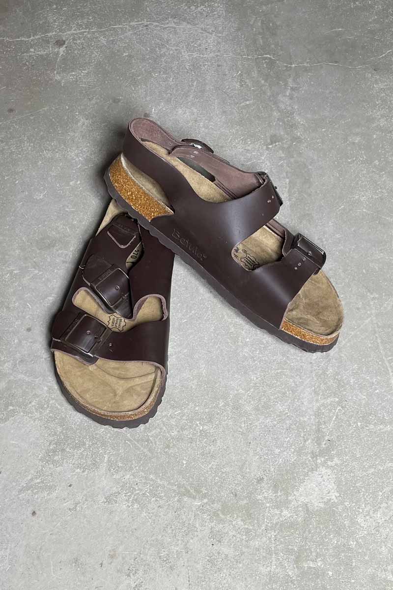 Y2K EARLY 00'S LEATHER SANDALS / BROWN [SIZE: US8.0 (26.0cm equivalent) DEADSTOCKNOS/NOS]