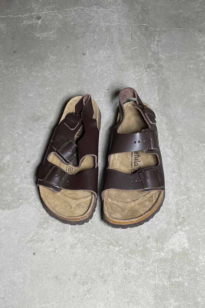Y2K EARLY 00'S LEATHER SANDALS / BROWN [SIZE: US8.0 (26.0cm equivalent) DEADSTOCKNOS/NOS]